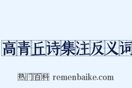 高青丘诗集注反义词是什么意思的图片